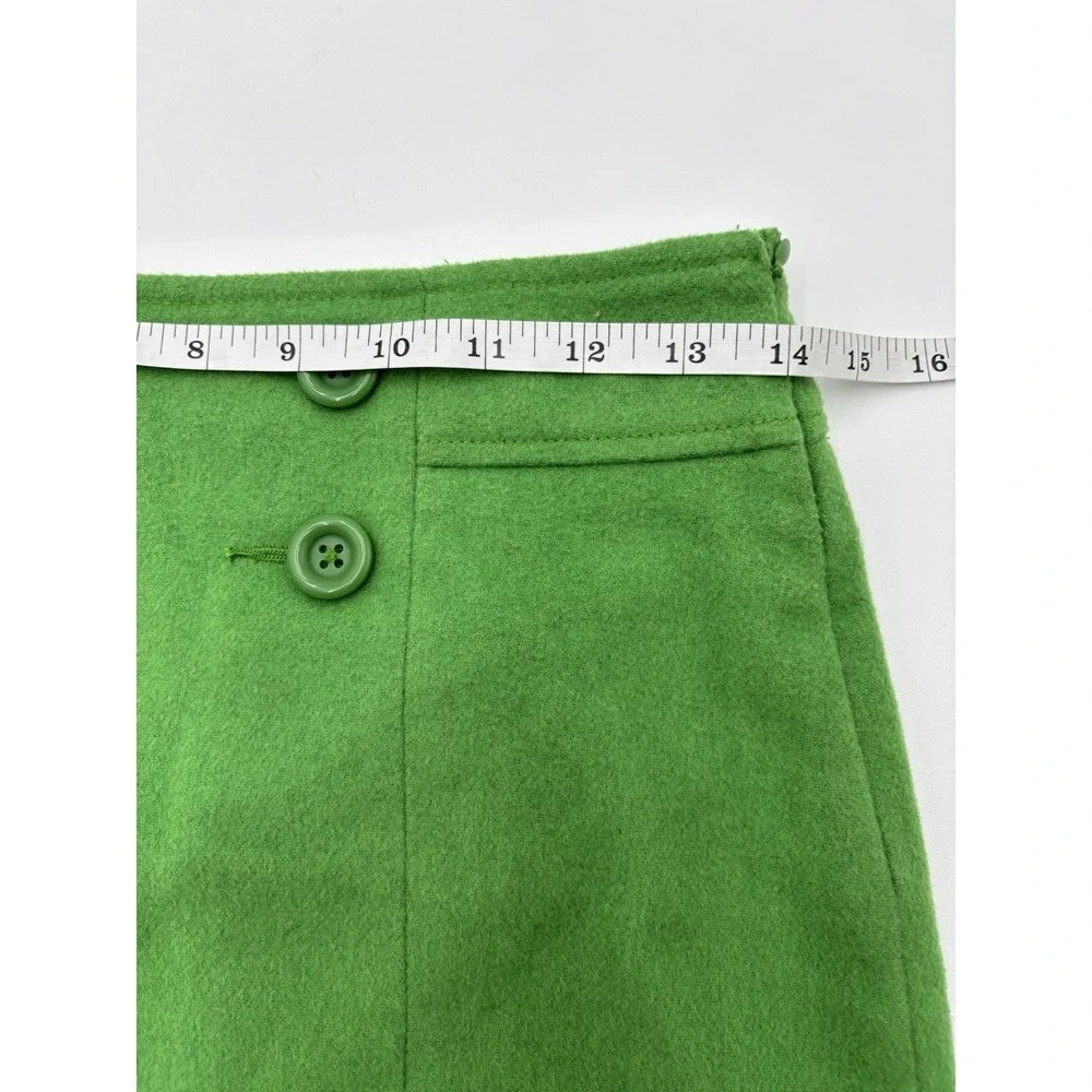 GapKids Girls 14 Green Wool Blend Lined Mod Mini Skirt Buttons Preppy